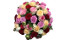 Panier de roses multicolores