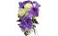 Union de roses et d'orchidées aux tons blanc et bleu
