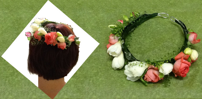 Coiffure floral - Couronne fleurie pour la demoiselle d'honneur
