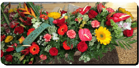 Composition en mémoire du défunt Les artisans expriment votre douleur avec des fleurs